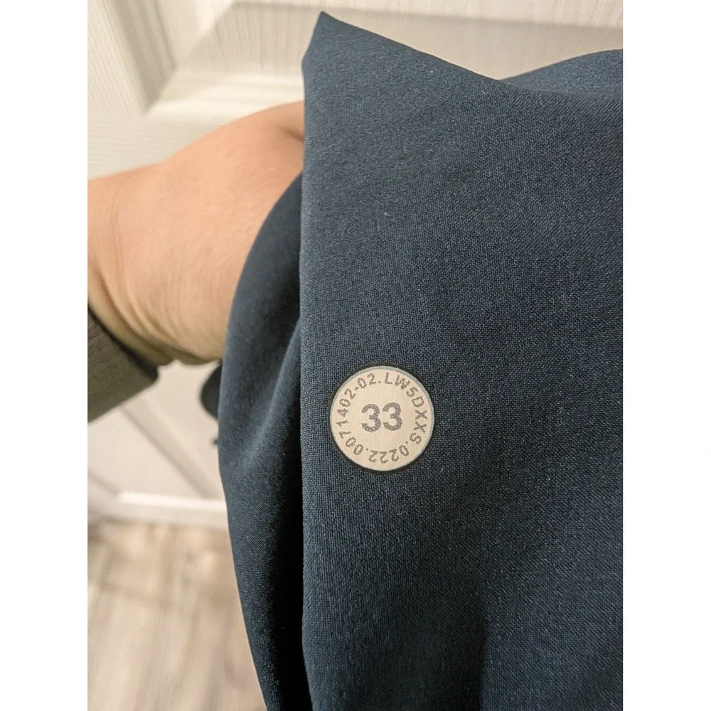 Lululemon, Women's 33, City Sleek 5 Pocket Wide Leg Pants, Navy, High Rise